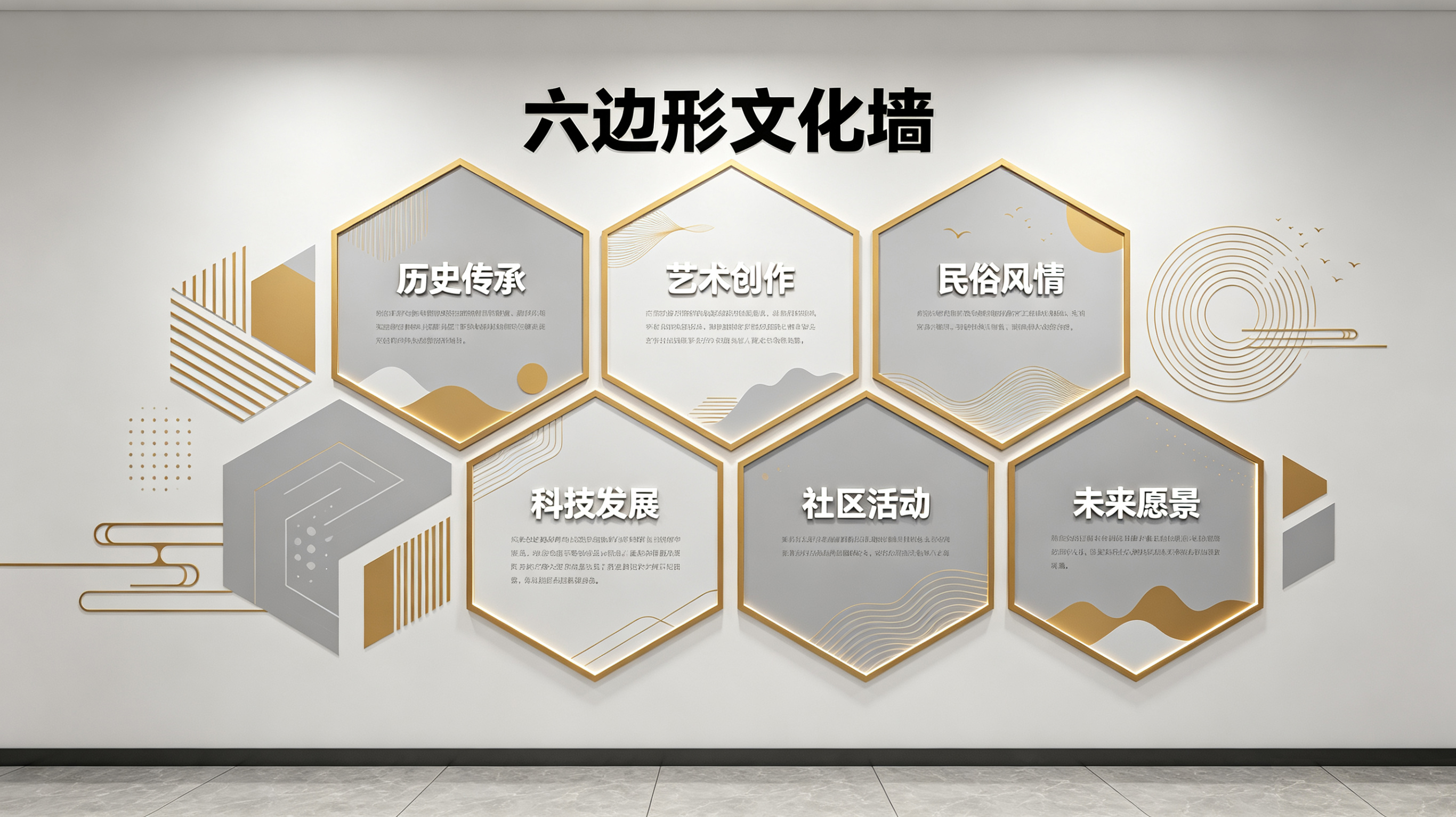 南充企业文化墙 | 六边形信息美学